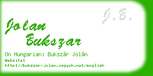 jolan bukszar business card